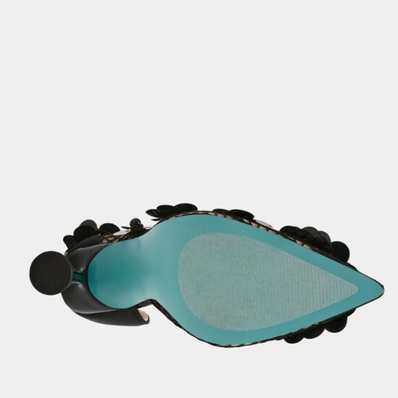 NEW BETSEY JOHNSON Nash Mesh Pumps With Floral Embellishments in black 7253m7 - Picture 13 of 15